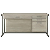 Loomis - 4-Drawer Computer Desk - Whitewashed Gray by CoasterEssence | Bel Furniture