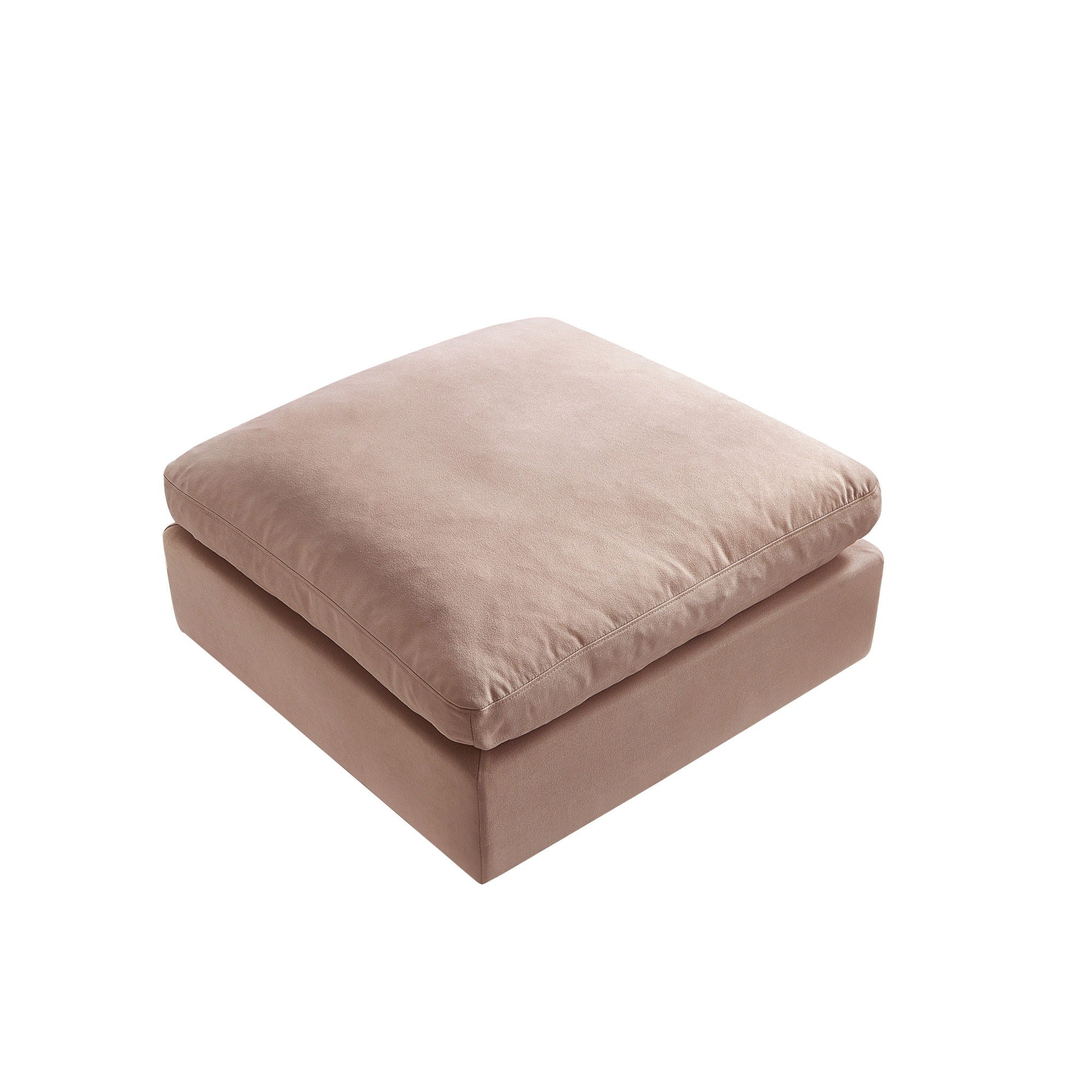 Linen Ottoman - Pink / Black