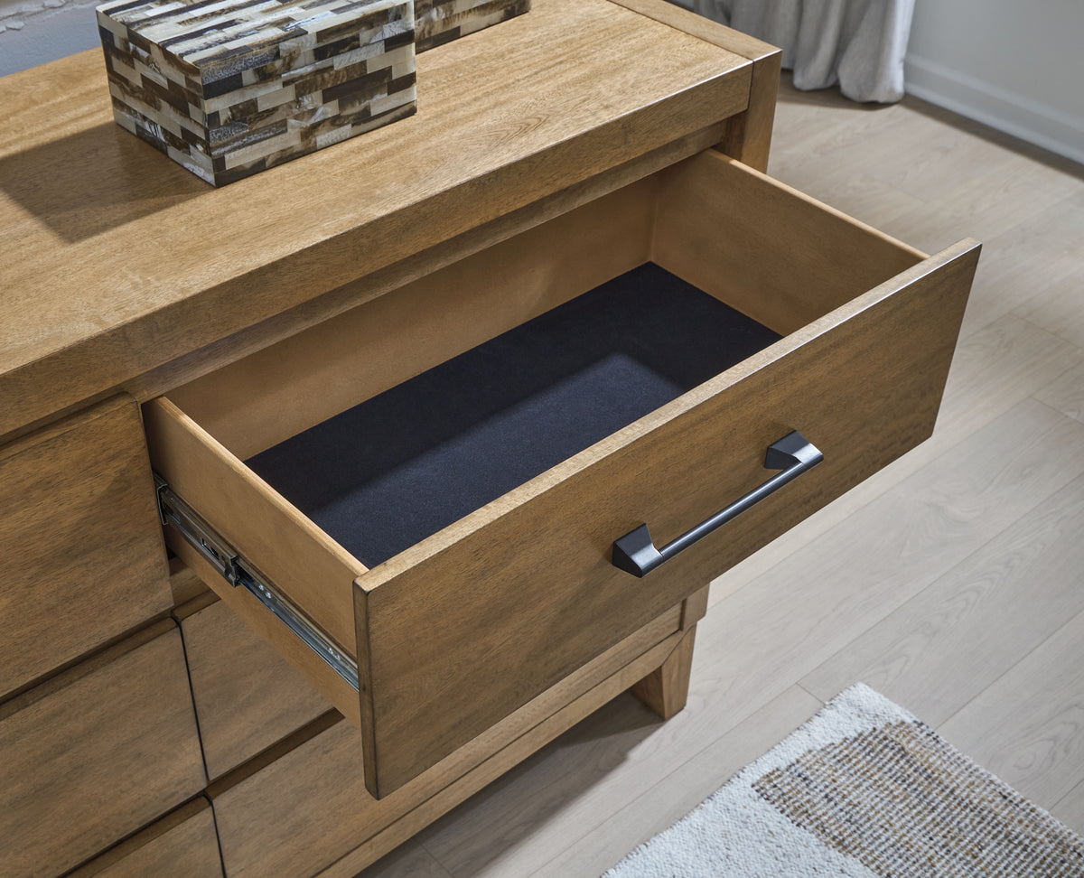 Sherbana - Light Brown - Dresser And Mirror by Signature Design by Ashley® | Bel Furniture