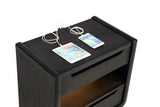 Leandro - 2-Drawer LED Nightstand With USB - Burnished Black