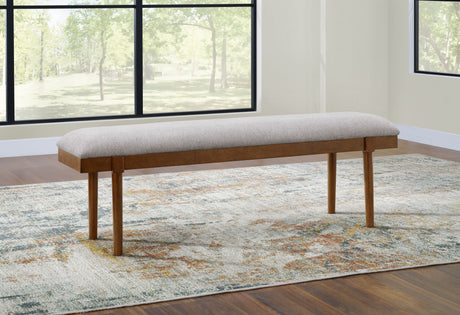 Lyncott - Gray / Brown - Large Upholstered Dining Room Bench by Signature Design by Ashley® | Bel Furniture