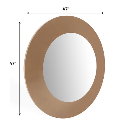 47" Round Framed Accent Mirror - Gold