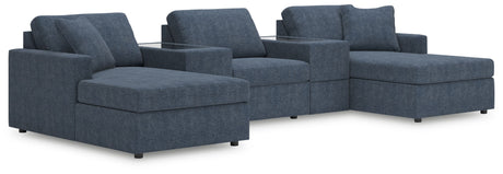 Modmax - Ink - Sectional Blue 5 Pc. Pit Sectional With Storage Consoles And 3 Armless Chairs by Signature Design by Ashley® | Bel Furniture