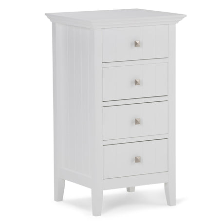 Acadian - Four Drawer Floor Storage Cabinet - Pure White by Simpli-Home | Bel Furniture