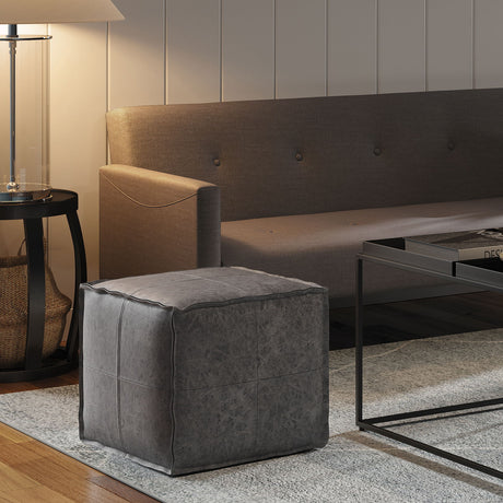 Brody - Versatile Square Pouf by Simpli-Home | Bel Furniture