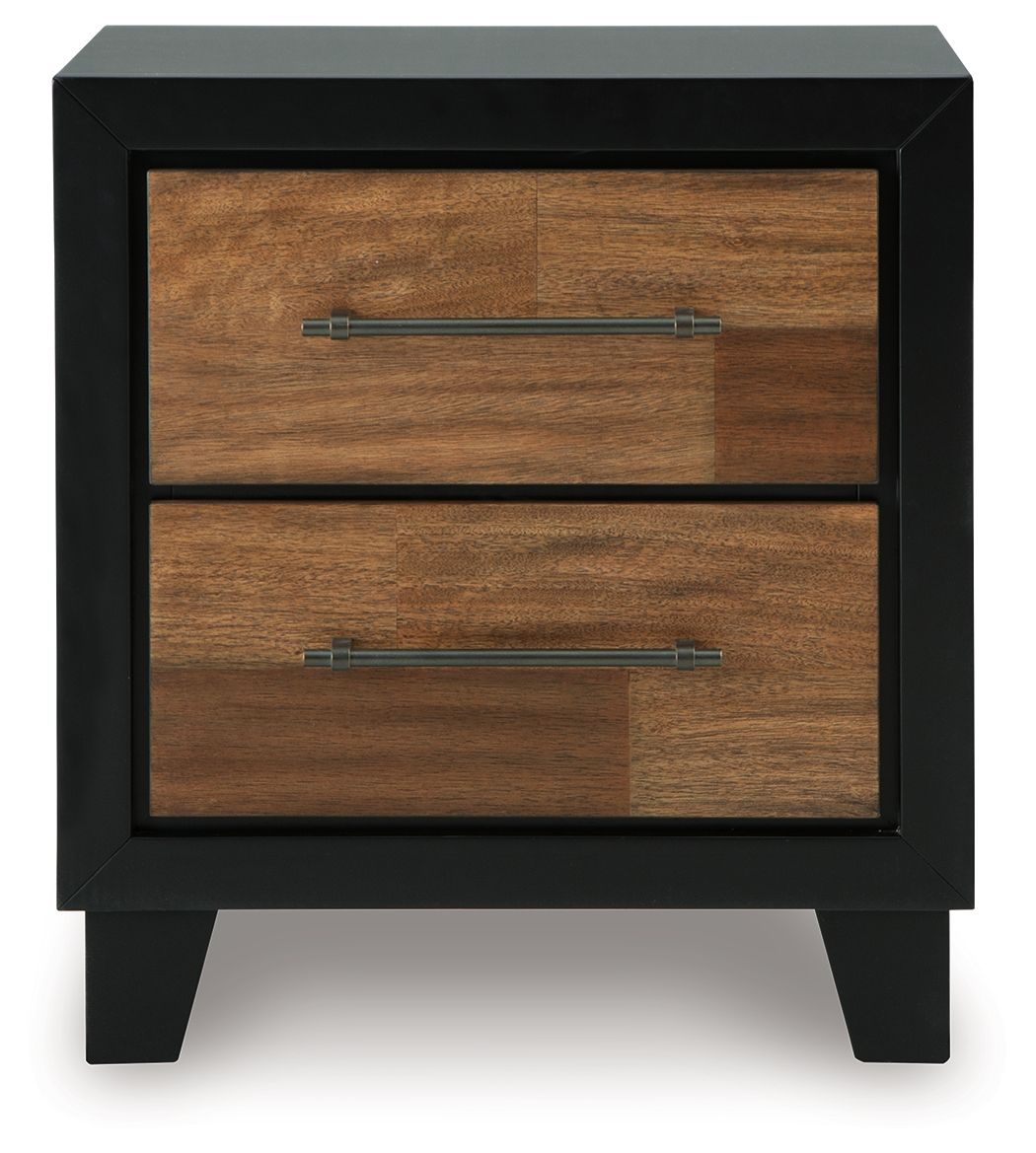 Kraeburn - Brown / Black - Two Drawer Night Stand by Benchcraft® | Bel Furniture