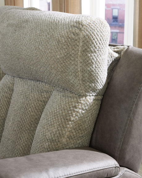 WhipLash - Sisal - Power Recliner With Adj Headrest by Signature Design by Ashley® | Bel Furniture