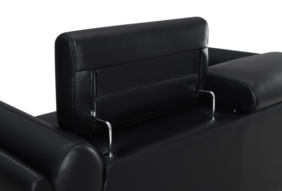 Shania - Upholstered Low Back Sofa - Black