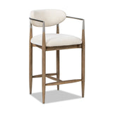 Artemis - Mixed Material Upholstered Counter Stool - Warm White by Jennifer Taylor Home | Bel Furniture