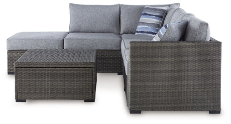 Petal Road - Gray - Loveseat Sectional, Ottoman, Table Set (Set of 4) by Signature Design by Ashley® | Bel Furniture