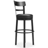 Valebeck - Tall Upholstered Swivel Barstool Black by Signature Design by Ashley® | Bel Furniture