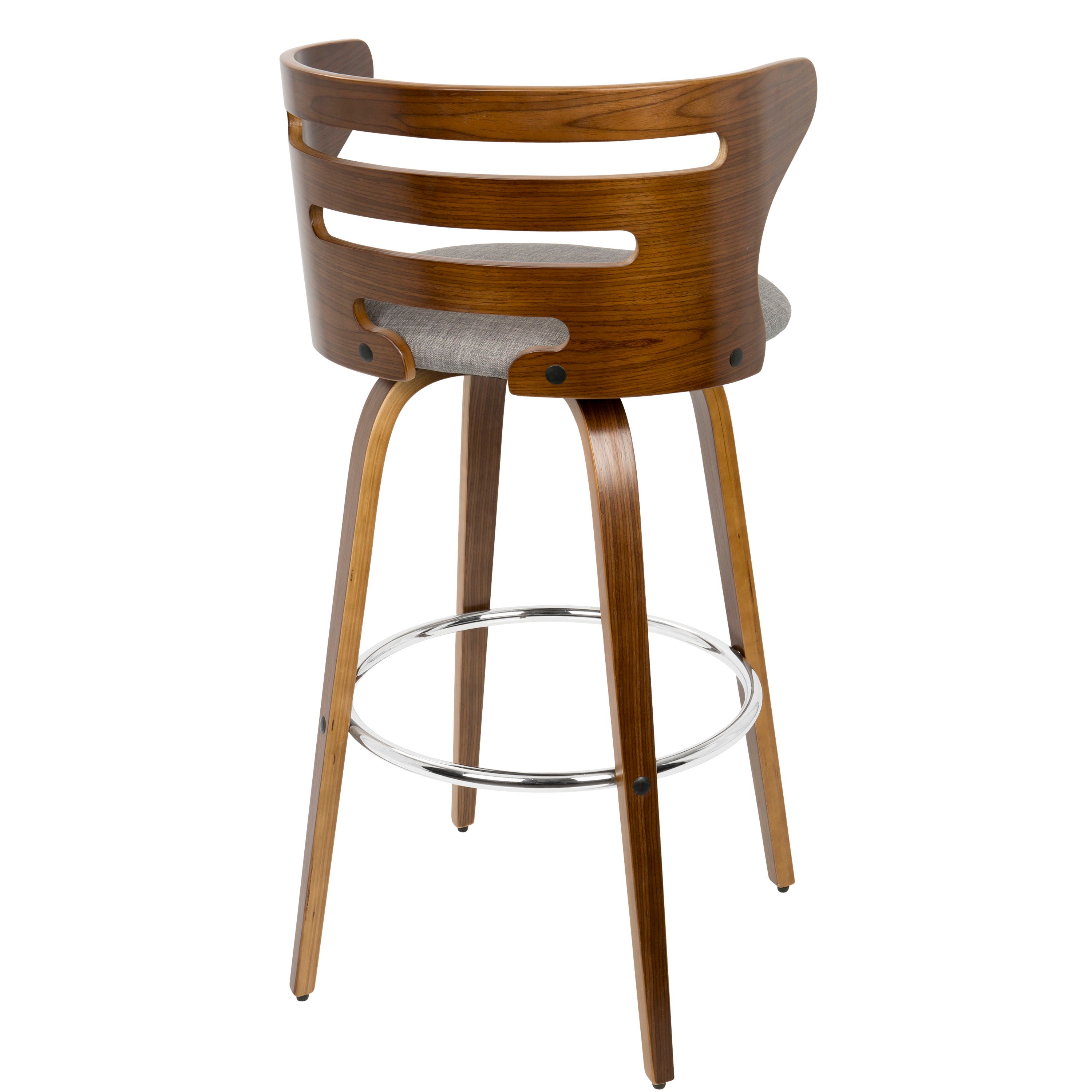 Cosini - Mid Century Modern Fixed Height Barstool With Swivel (Set of 2)