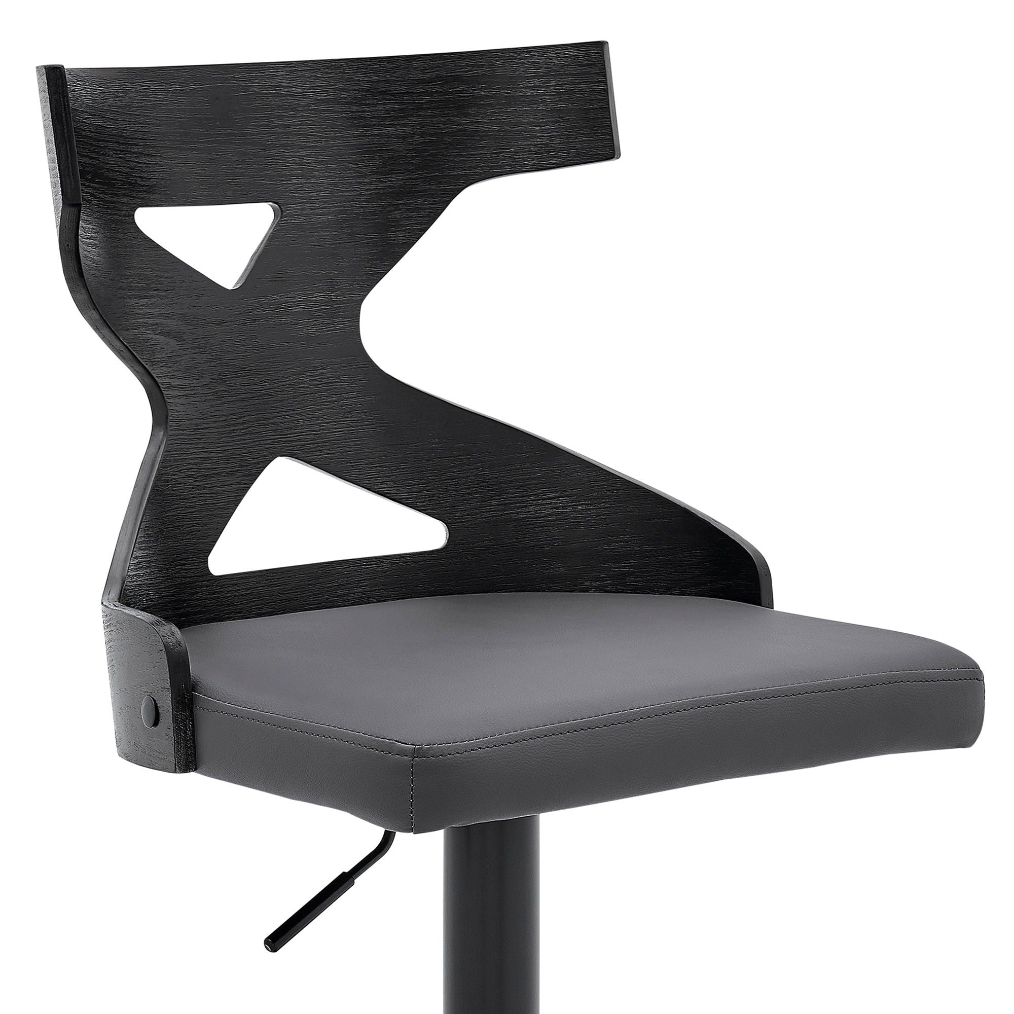 Swivel Backless Adjustable Height Bar Chair - Gray / Black