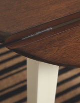Woodanville - Cream / Brown - Round DRM Drop Leaf Table by Signature Design by Ashley® | Bel Furniture