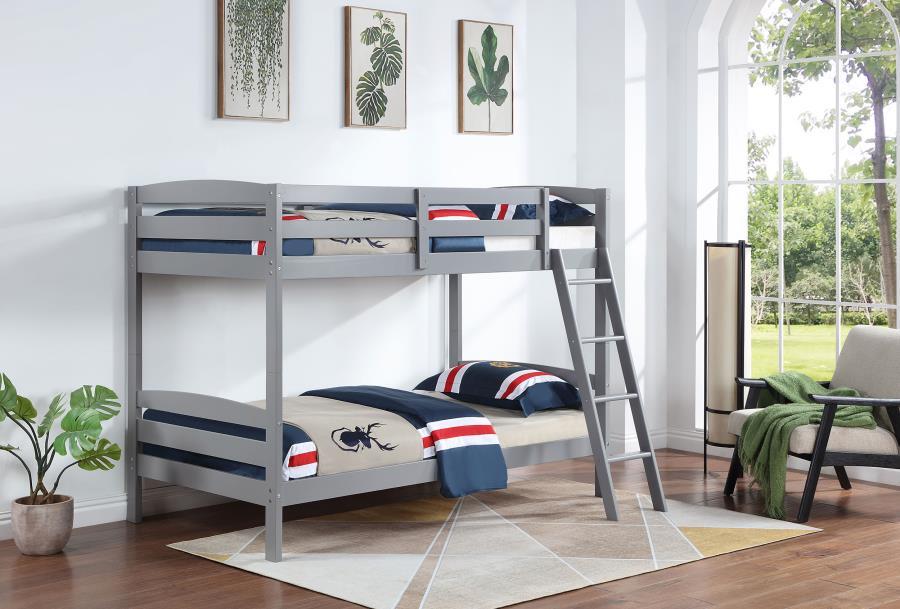 Rhea - Wood Twin Over Twin Bunk Bed - Gray