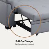 Lexi - Vegan Leather Modern Reversible Sleeper Sectional Sofa With Storage Chaise