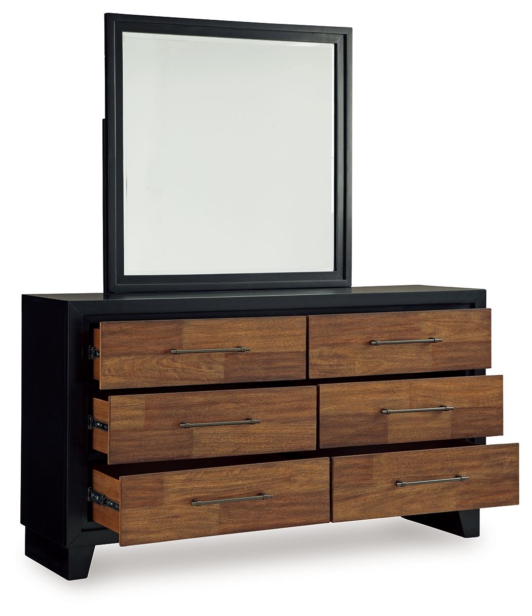 Kraeburn - Brown / Black - Dresser And Mirror by Benchcraft® | Bel Furniture