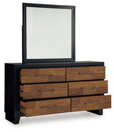 Kraeburn - Brown / Black - Dresser And Mirror by Benchcraft® | Bel Furniture