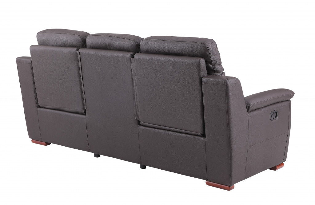 Faux Leather Sofa - Brown