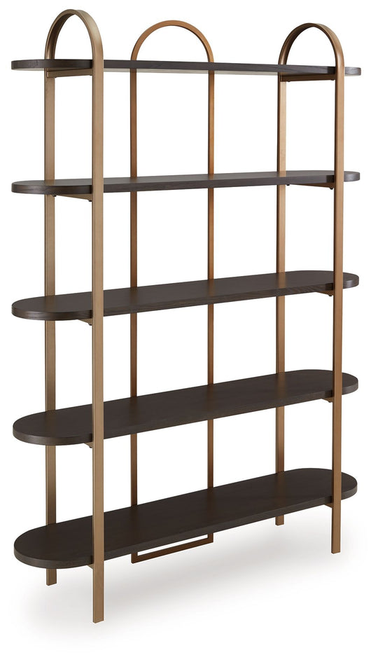 Brentmour - Bookcase - Brown / Gold Finish