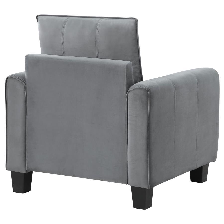 Davis - Upholstered Rolled Arm Accent Chair - Gray