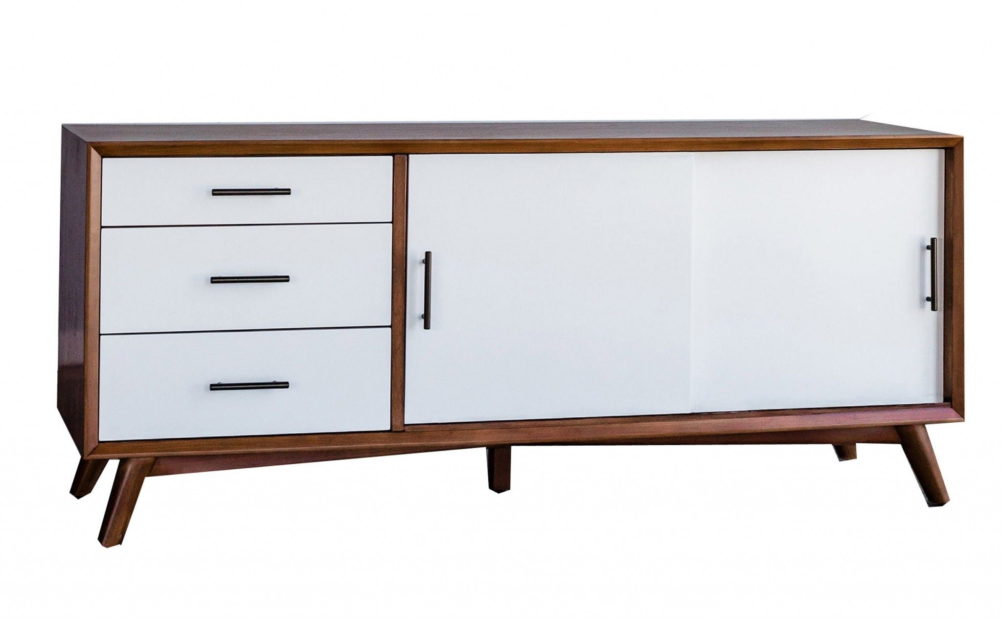 Flair Mid Century Mod TV Console - Acorn / White