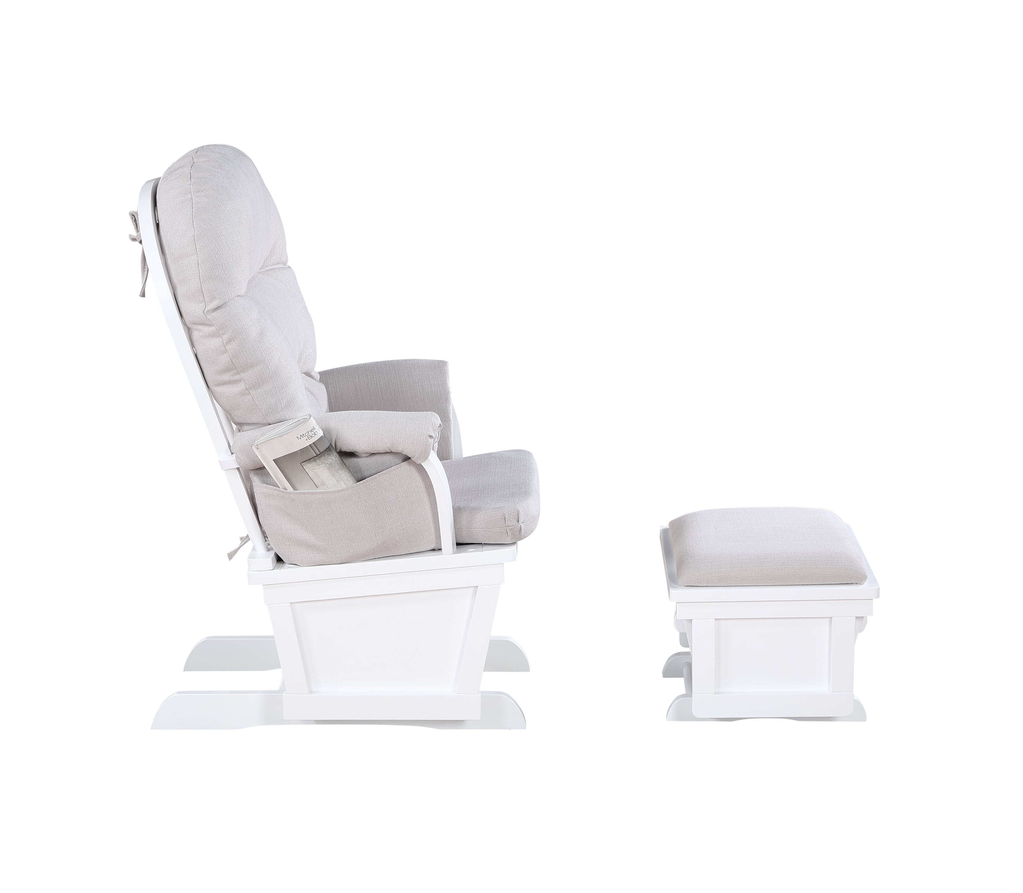 Madison - Glider & Ottoman - White Base