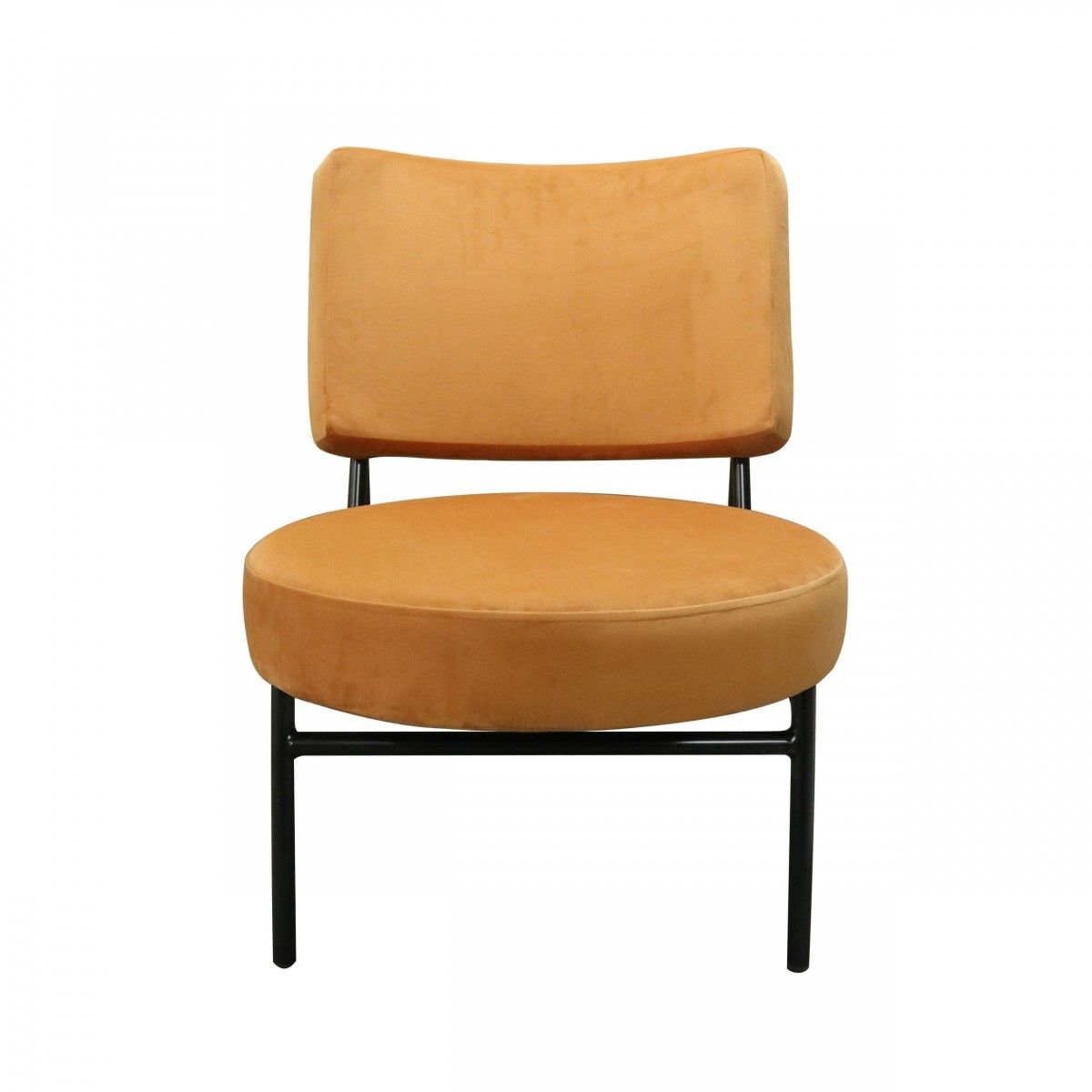 Contemporary Rectangle And Circle Accent Chair - Orange