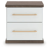 Kendanport - 3 Pc. - Dresser And 2 Nightstands - Brown / White