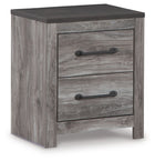 Bronyan - Two Drawer Night Stand - Dark Gray