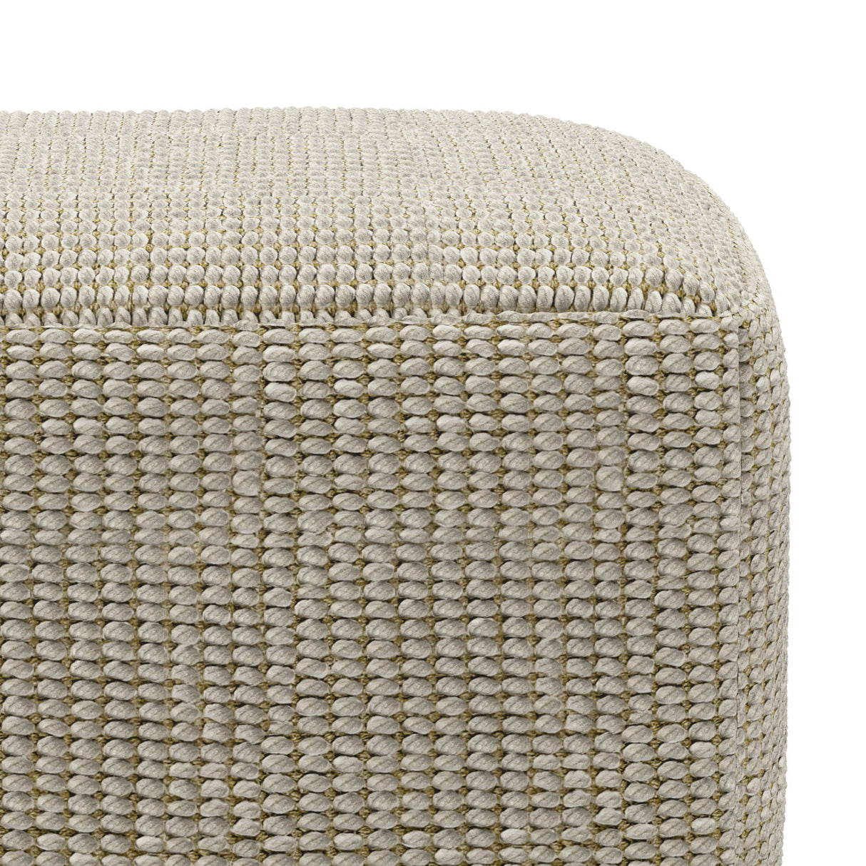 Zelma - Square Woven Outdoor / Indoor Pouf - Cream / Natural by Simpli-Home | Bel Furniture