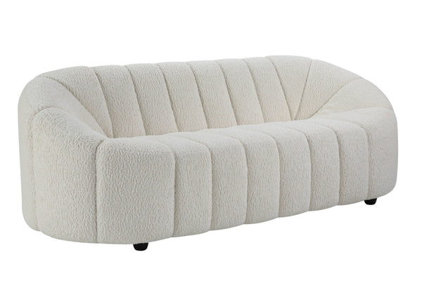 Sherpa Sofa With Black Legs - White