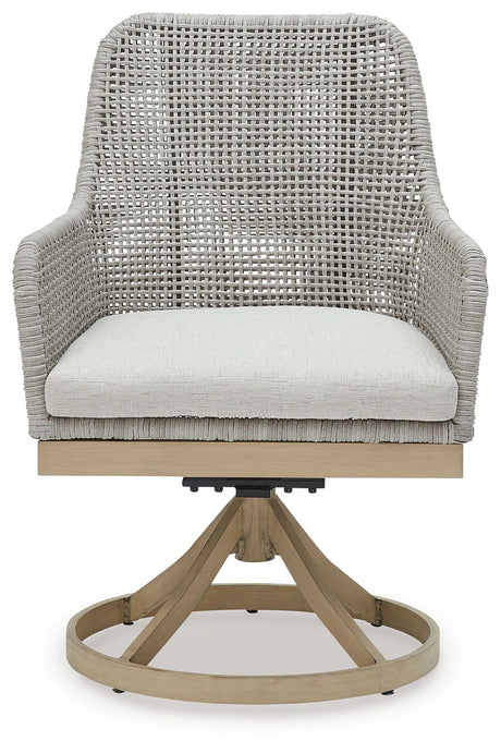 Seton Creek - Gray - Swivel Chair With Cushion (Set of 2) by Signature Design by Ashley® | Bel Furniture