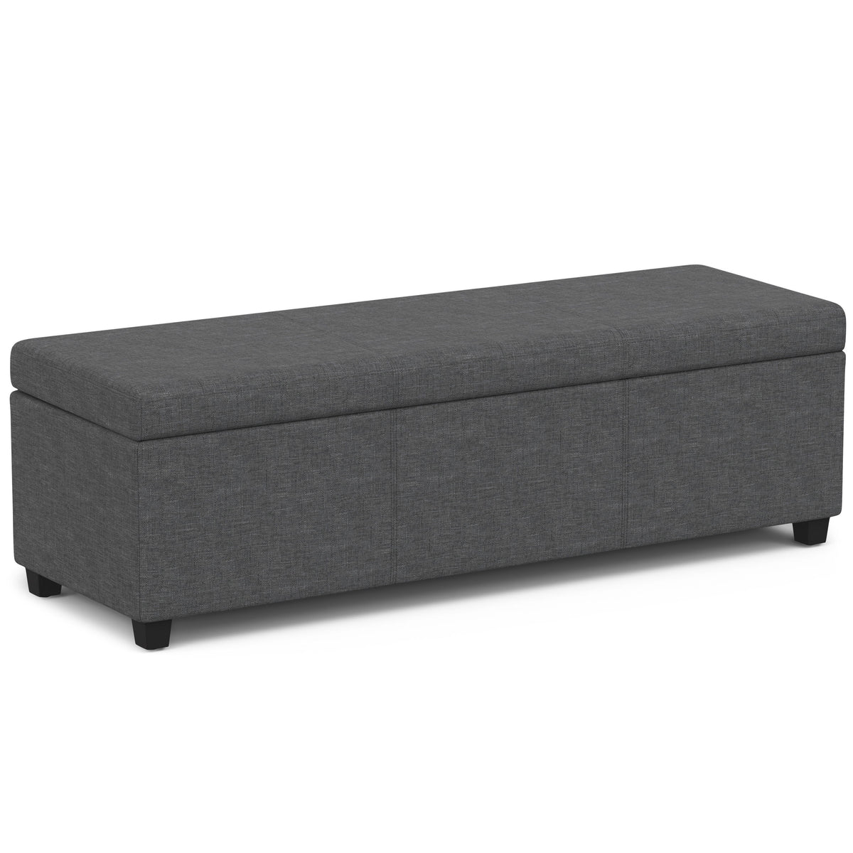 Avalon - Multifunctional Storage Ottoman Bench Dark Gray 53.9"W x 18"D x 16.1"H Fabric by Simpli-Home | Bel Furniture