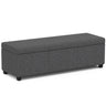 Avalon - Multifunctional Storage Ottoman Bench Dark Gray 53.9"W x 18"D x 16.1"H Fabric by Simpli-Home | Bel Furniture