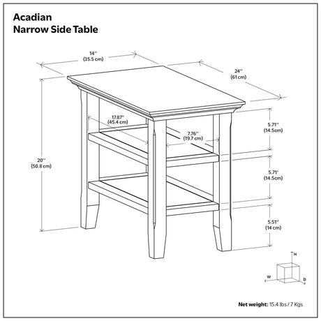 Acadian - Narrow Side Table - Farmhouse Brown - view 3