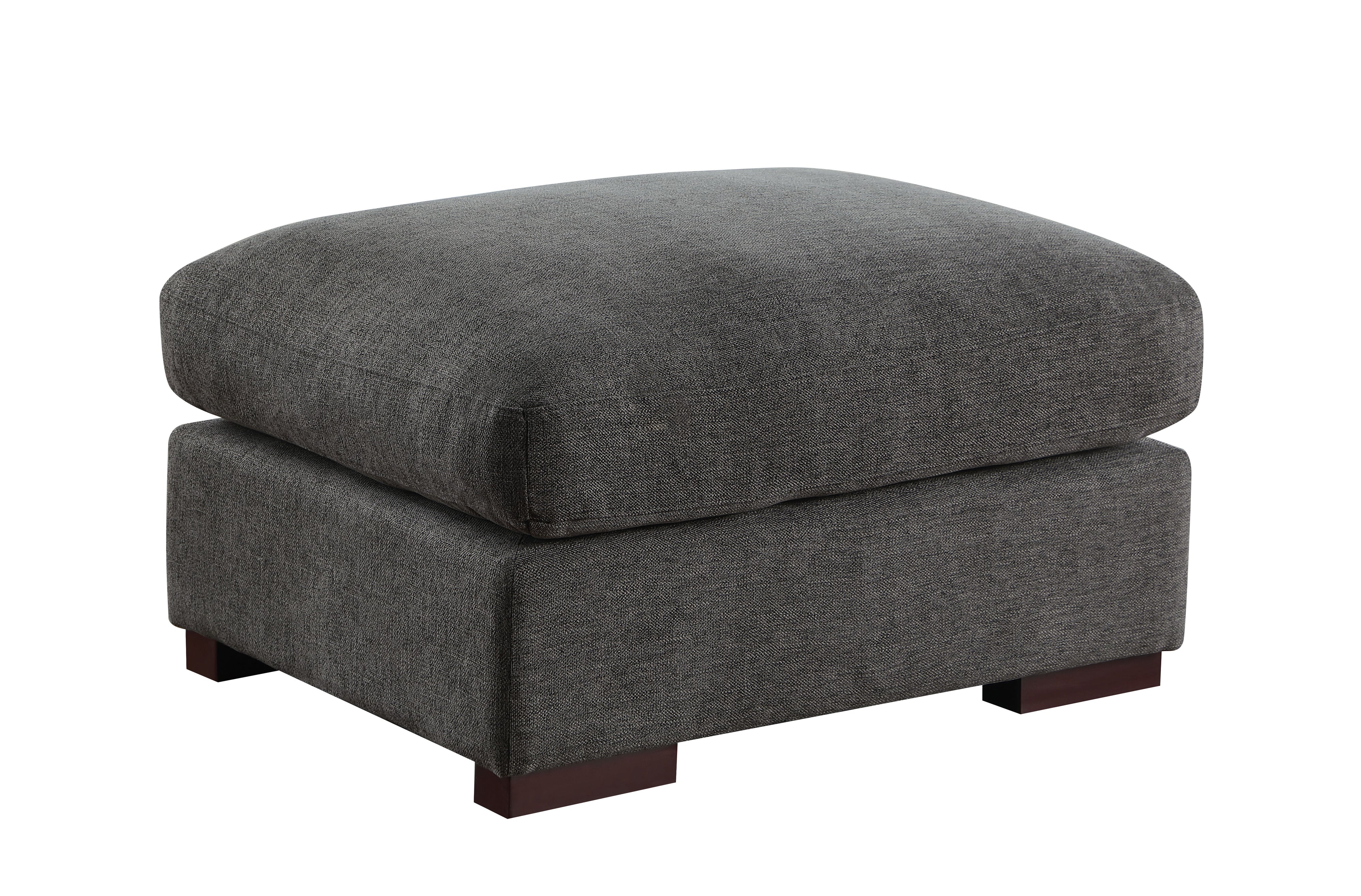 Tatman - Linen Blend Sectional With 2 Ottomans - Dark Gray