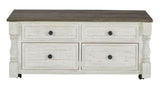 Havalance - White / Gray - Lift Top Cocktail Table with Storage Drawers by Signature Design by Ashley® | Bel Furniture