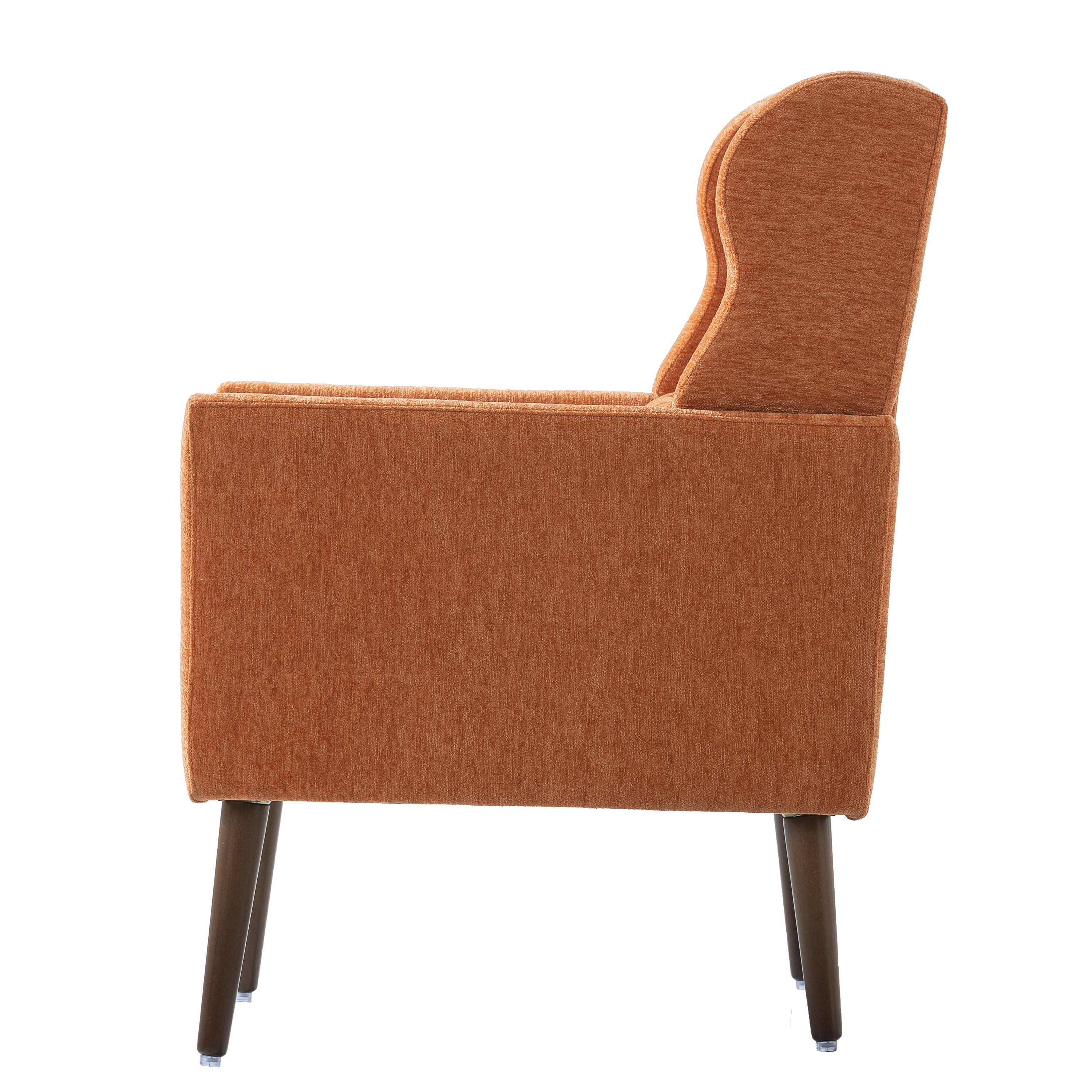 Modern Accent Chair, Chenille Arm Chairs For Living Room, Upholstered Mordern Armchair, Comfy Soft Padded Lounge Chair In Small Space, Bedroom, With Pillow, Solid Wood Leg