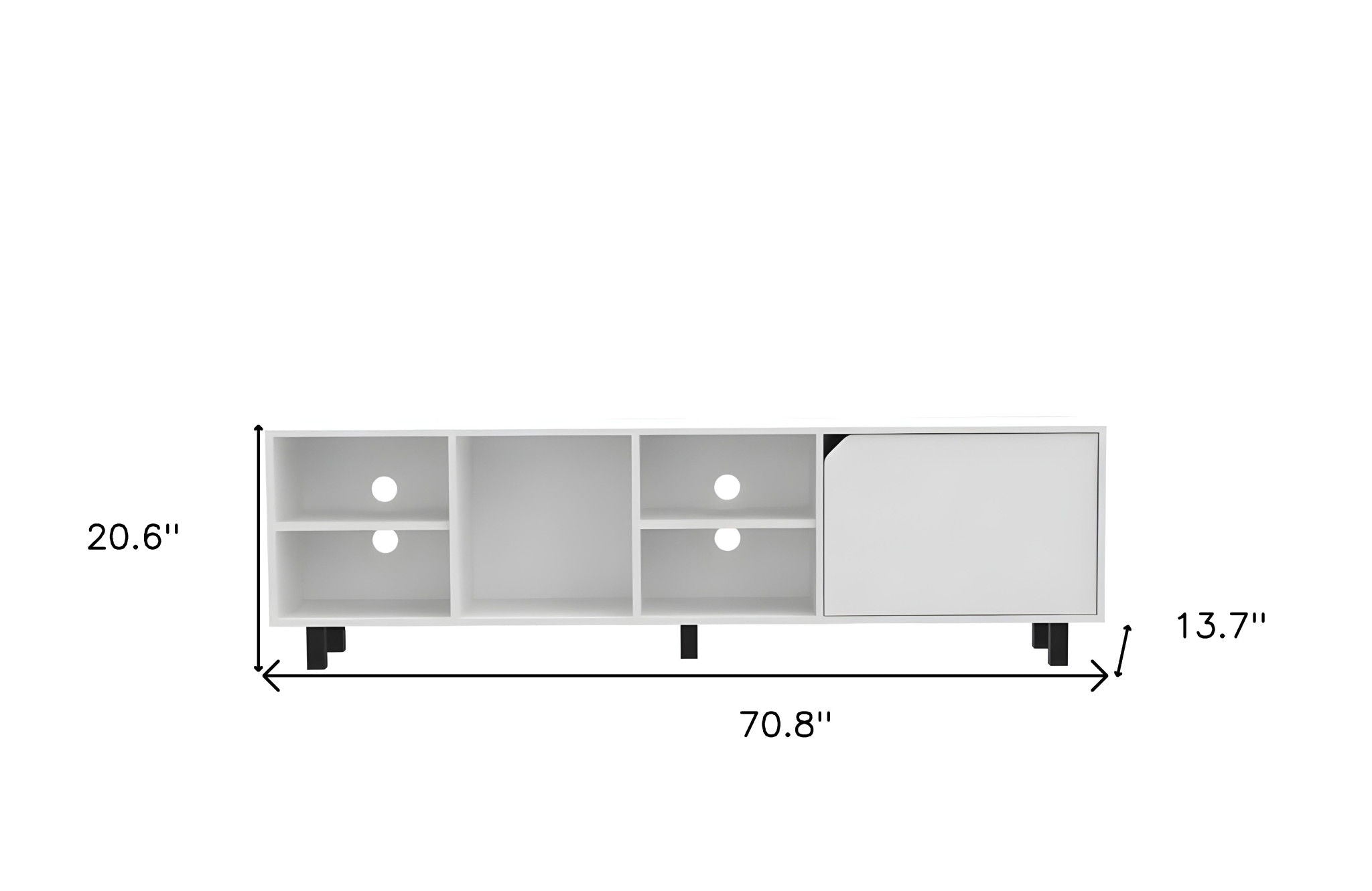 Particle Board Open Shelving TV Stand - White