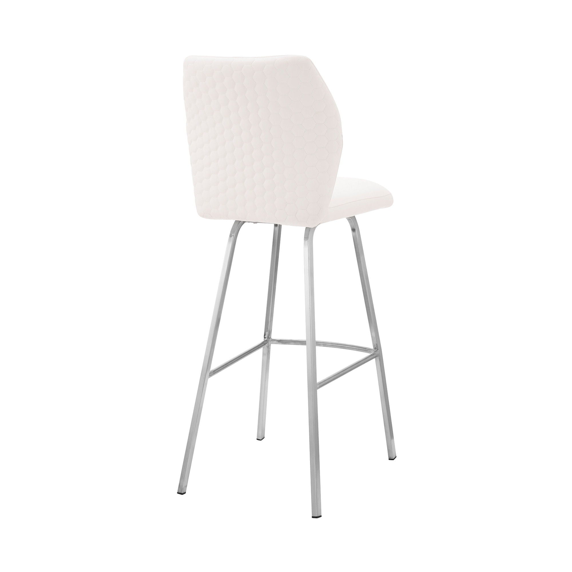 Bar Height Bar Chair - White / Silver