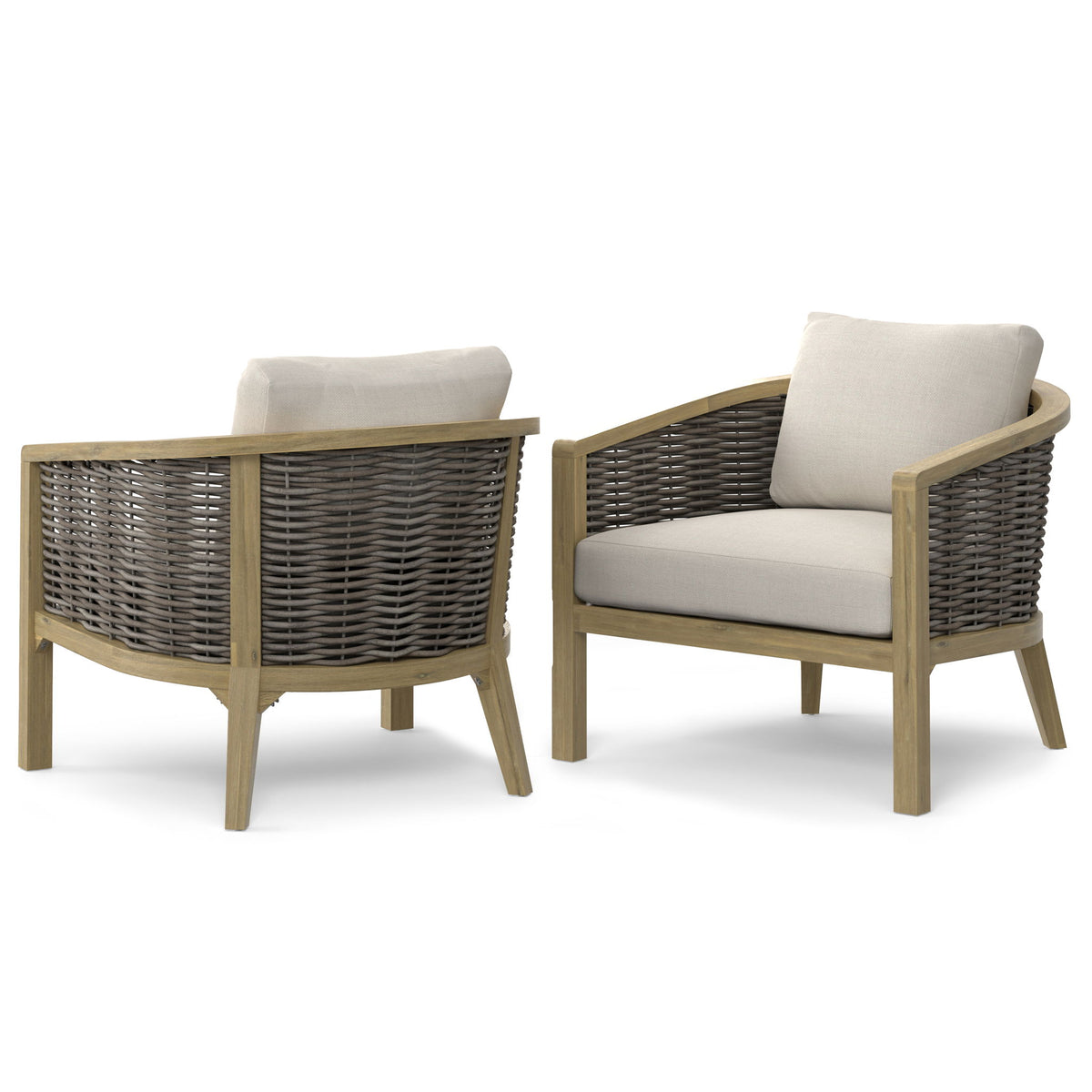 Parkside - Outdoor Conversation Chair (Set of 2) - Natural by Simpli-Home | Bel Furniture