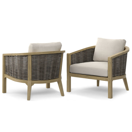 Parkside - Outdoor Conversation Chair (Set of 2) - Natural by Simpli-Home | Bel Furniture