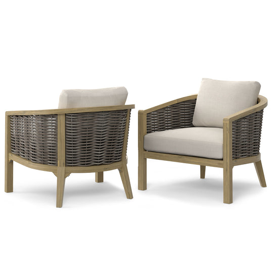 Parkside - Outdoor Conversation Chair (Set of 2) - Natural by Simpli-Home | Bel Furniture
