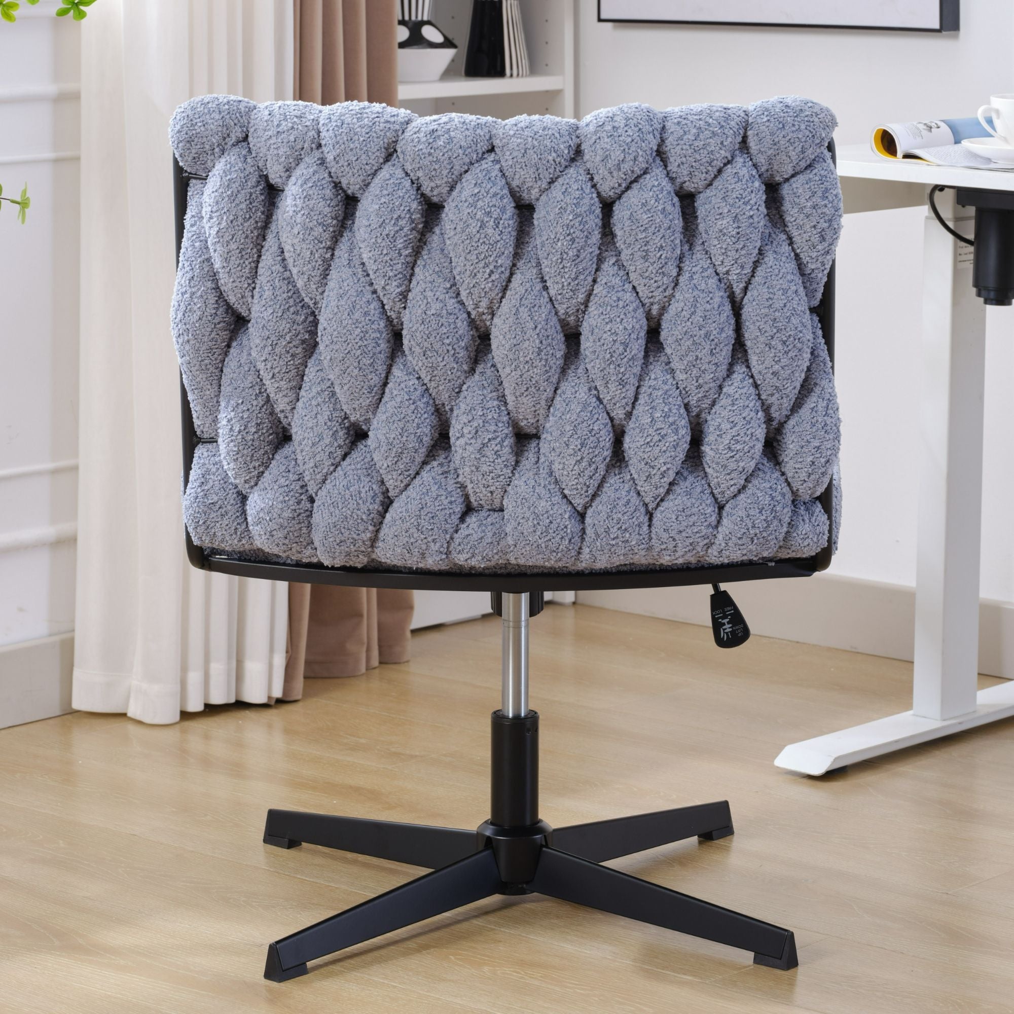 Armless Office Desk Chair No Wheels