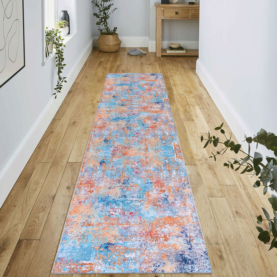 2'6'' X 10' Area Rugs, Washable, Low-Pile, Non-Slip, Non-Shedding, Foldable, Kid & Pet Friendly - Multi