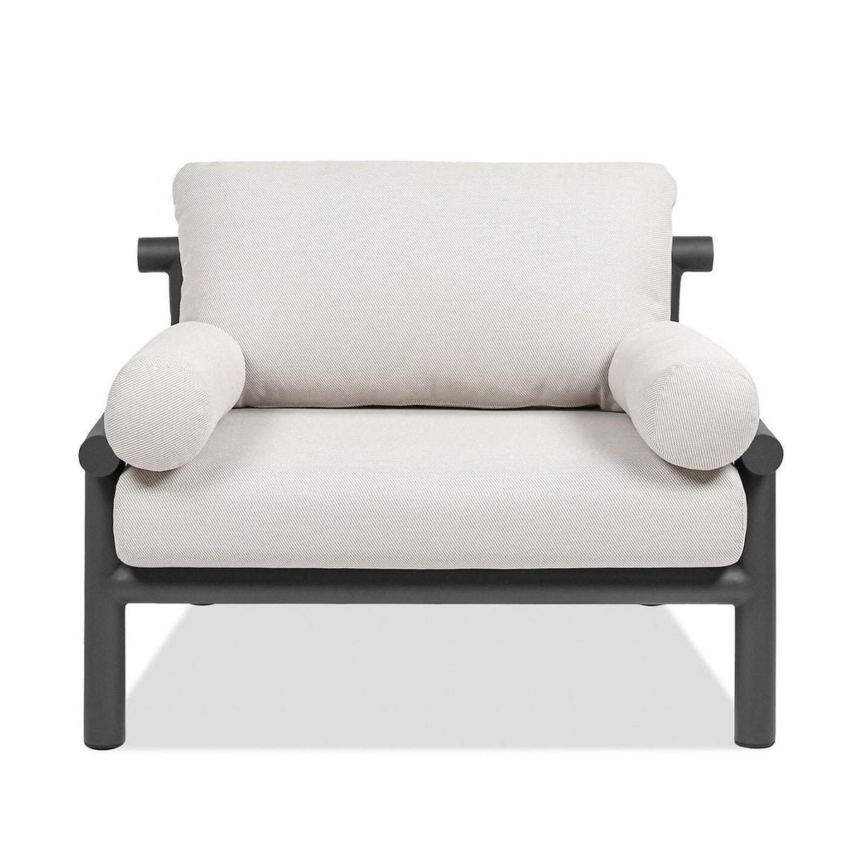Zara - Dowel Frame Bolster Patio Deep Seating Armchair, Axroma Olefin - Wheat Beige by Jennifer Taylor Home | Bel Furniture