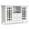 Bedford - Handcrafted Tall TV Media Stand White by Simpli-Home | Bel Furniture