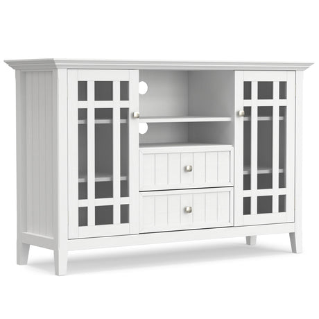 Bedford - Handcrafted Tall TV Media Stand White by Simpli-Home | Bel Furniture