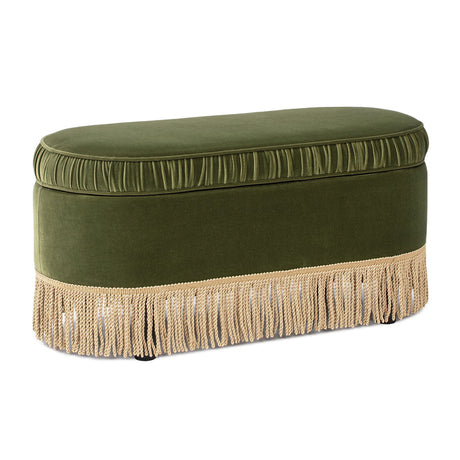 Serena - Contemporary Design Oval Storage Bench Ottoman - view 5